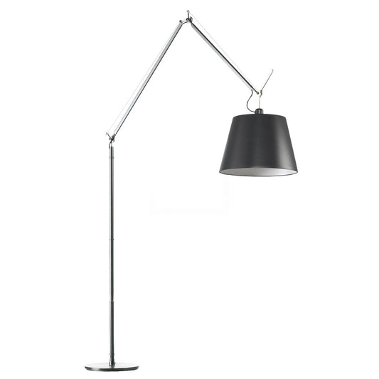 Tolomeo Méga Lampadaires corps aluminium et abat-jour noir ø32cm avec interrupteur simple