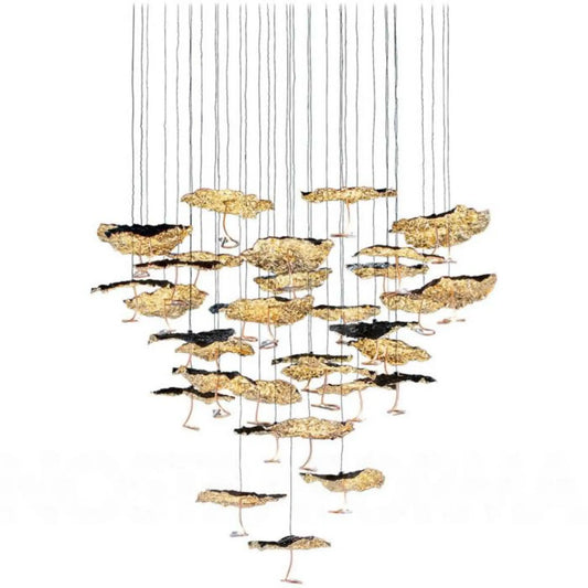 Gold Moon Chandelier Suspensions Doré