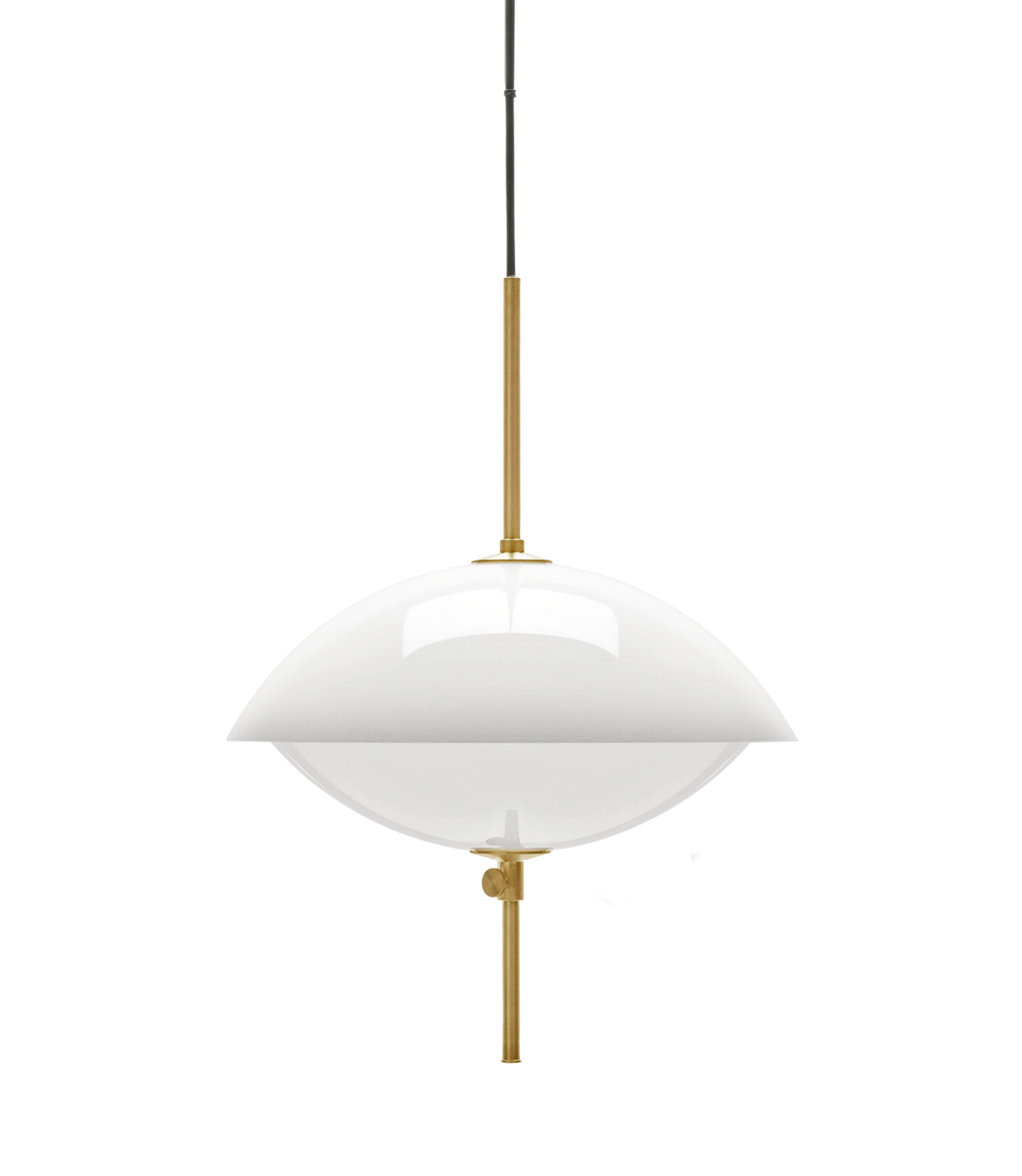 Clam Ø44cm Suspensions Verre opale-Laiton