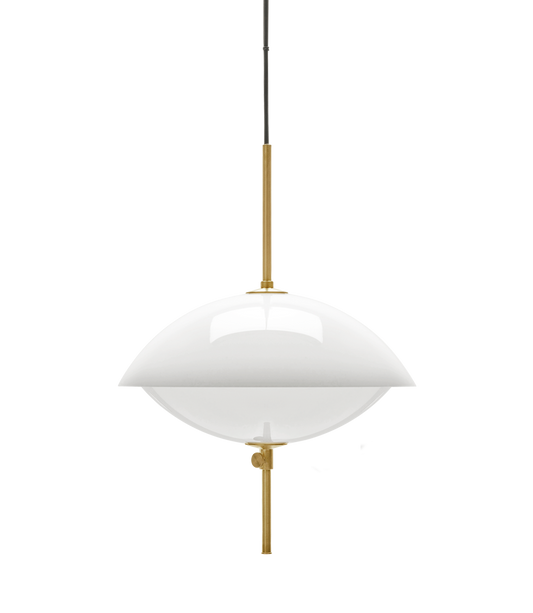 Clam Ø44cm Suspensions Verre opale-Laiton