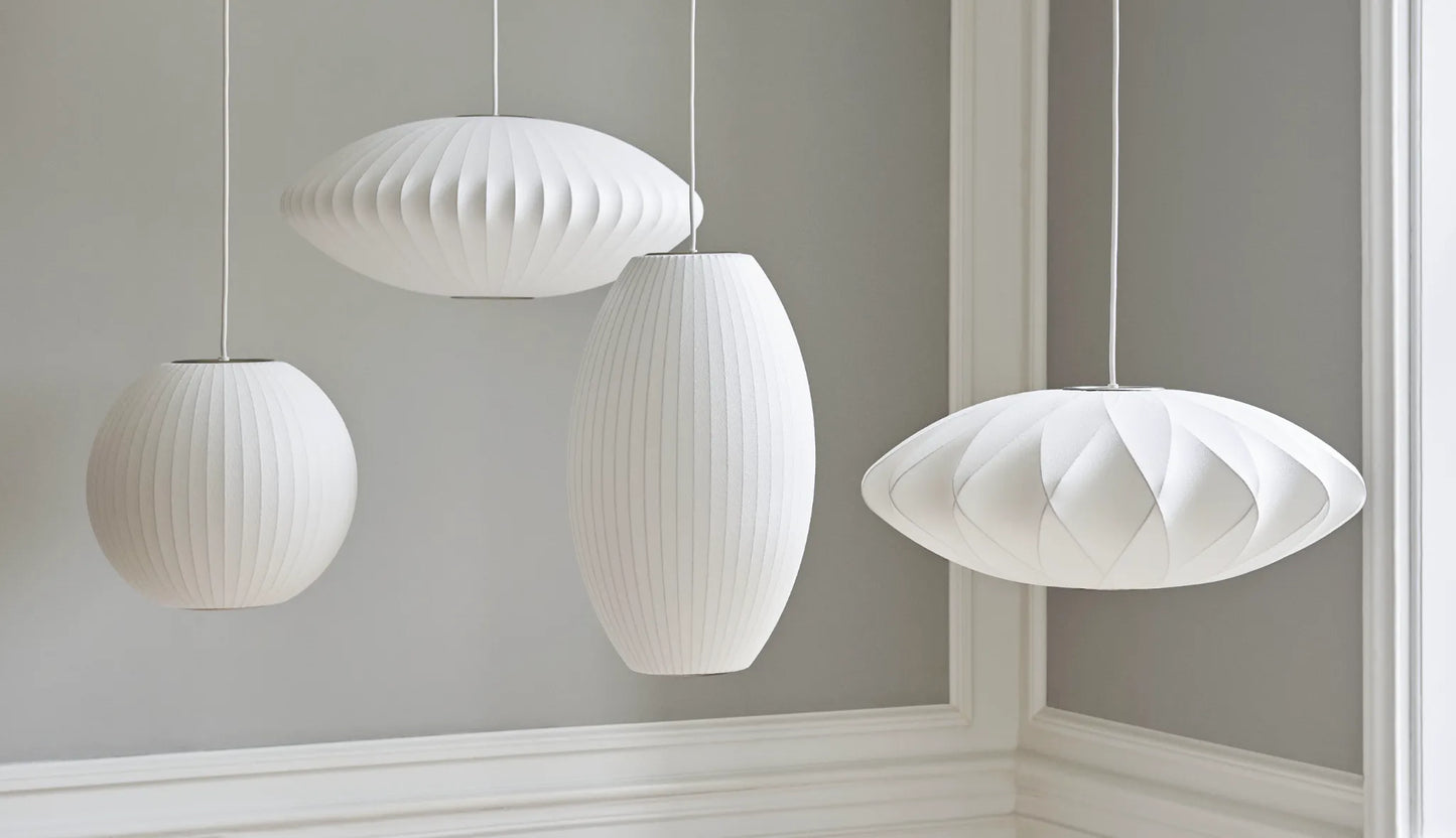 Nelson Saucer Bubble Pendant Small Suspensions Blanc cassé