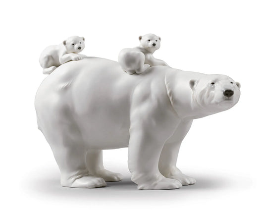 Mummy Bear and Babies Figurines Blanc