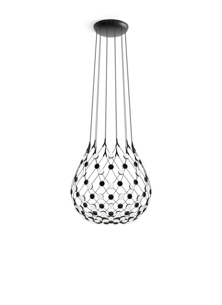 Mesh Wireless Ø 80cm Suspensions LED Noir