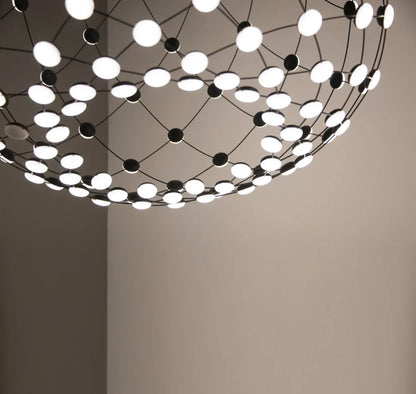 Mesh Wireless Ø 80cm Suspensions LED Noir