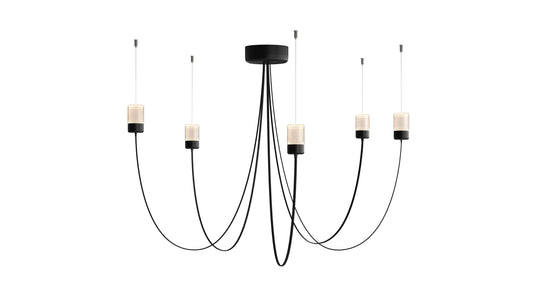 Gravity Chandelier 5 Lustres LED Noir