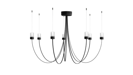 Gravity Chandelier 7 Lustres LED Noir