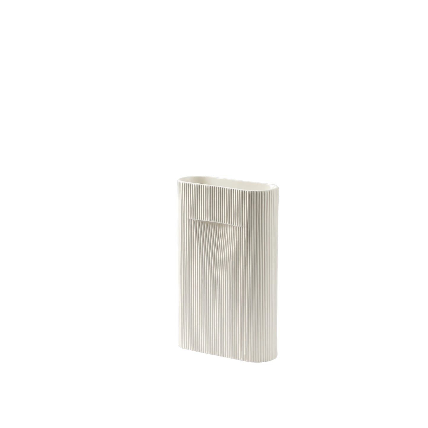 Vase Ridge H.35cm Blanc