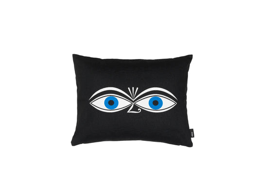 Coussin Graphic Print Eyes Noir