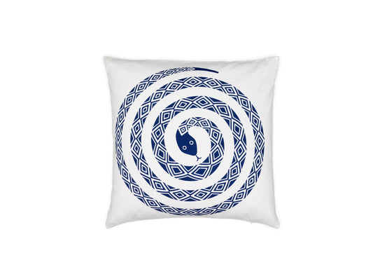 Coussin Graphic Print Snake Bleu