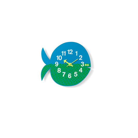 Horloge Zoo Timers Fernando Le Poisson Bleu Vert