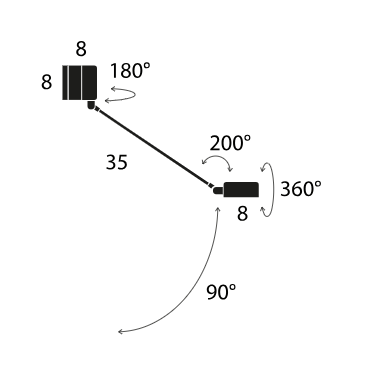 Daphine parete 35 Appliques avec interrupteur LED